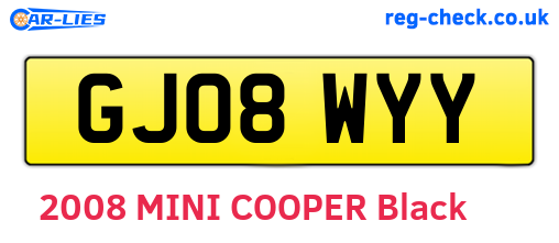 GJ08WYY are the vehicle registration plates.