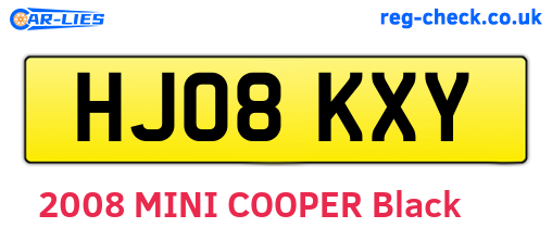 HJ08KXY are the vehicle registration plates.