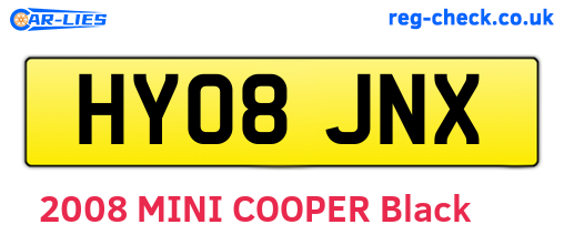 HY08JNX are the vehicle registration plates.
