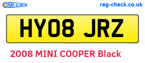 HY08JRZ are the vehicle registration plates.