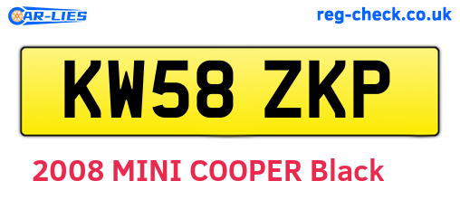 KW58ZKP are the vehicle registration plates.