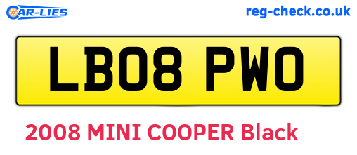 LB08PWO are the vehicle registration plates.