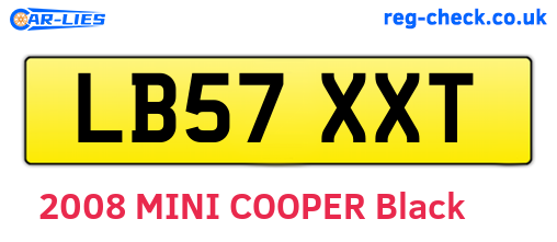LB57XXT are the vehicle registration plates.