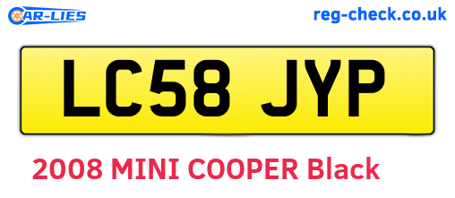 LC58JYP are the vehicle registration plates.