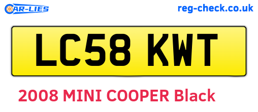 LC58KWT are the vehicle registration plates.