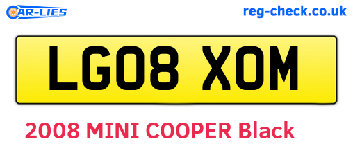 LG08XOM are the vehicle registration plates.