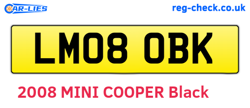 LM08OBK are the vehicle registration plates.