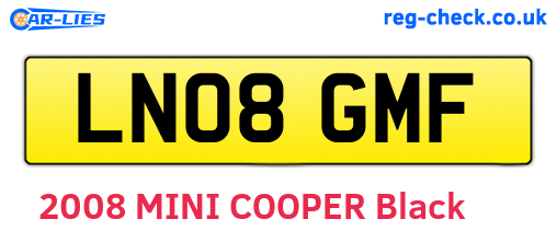 LN08GMF are the vehicle registration plates.