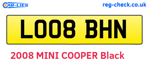 LO08BHN are the vehicle registration plates.