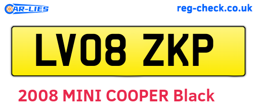 LV08ZKP are the vehicle registration plates.