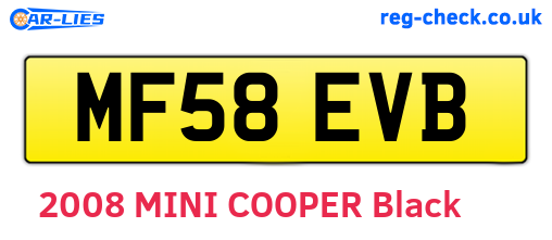 MF58EVB are the vehicle registration plates.