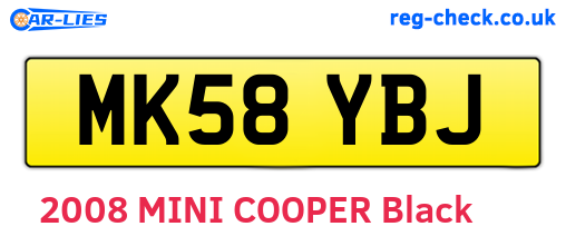 MK58YBJ are the vehicle registration plates.
