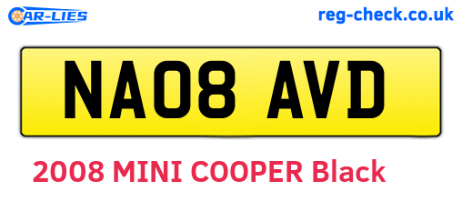 NA08AVD are the vehicle registration plates.