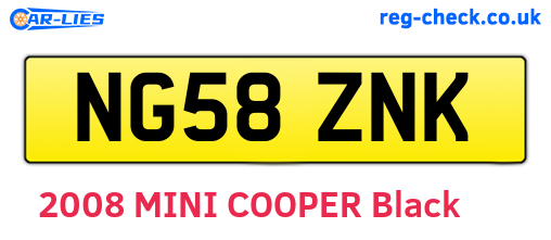 NG58ZNK are the vehicle registration plates.