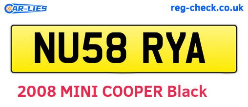 NU58RYA are the vehicle registration plates.