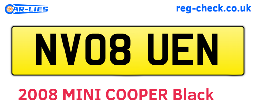 NV08UEN are the vehicle registration plates.