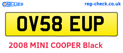 OV58EUP are the vehicle registration plates.