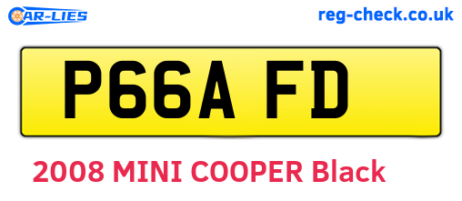 P66AFD are the vehicle registration plates.