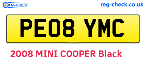PE08YMC are the vehicle registration plates.