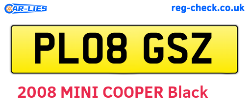 PL08GSZ are the vehicle registration plates.