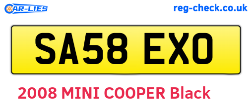 SA58EXO are the vehicle registration plates.