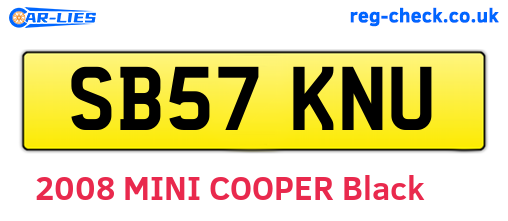 SB57KNU are the vehicle registration plates.