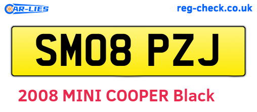 SM08PZJ are the vehicle registration plates.