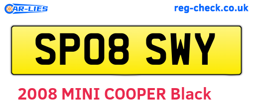 SP08SWY are the vehicle registration plates.