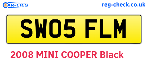 SW05FLM are the vehicle registration plates.