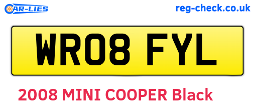 WR08FYL are the vehicle registration plates.