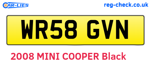 WR58GVN are the vehicle registration plates.
