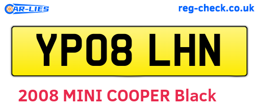 YP08LHN are the vehicle registration plates.