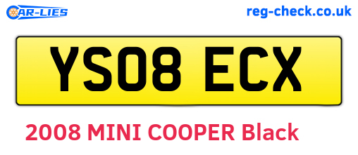 YS08ECX are the vehicle registration plates.