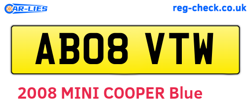 AB08VTW are the vehicle registration plates.