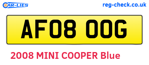 AF08OOG are the vehicle registration plates.