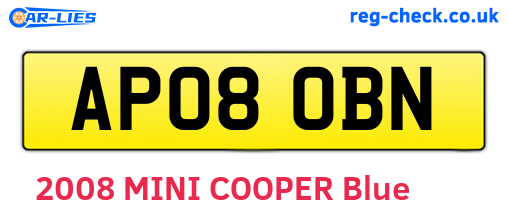 AP08OBN are the vehicle registration plates.
