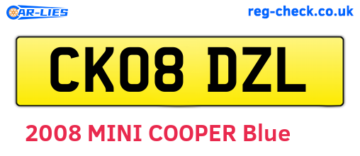 CK08DZL are the vehicle registration plates.