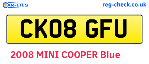 CK08GFU are the vehicle registration plates.