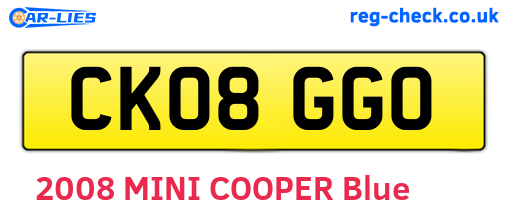 CK08GGO are the vehicle registration plates.