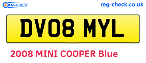 DV08MYL are the vehicle registration plates.