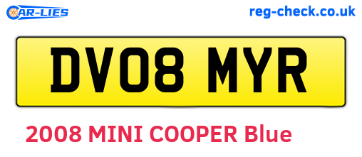 DV08MYR are the vehicle registration plates.