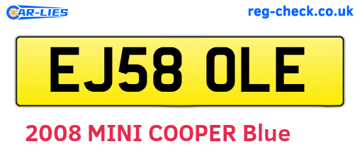 EJ58OLE are the vehicle registration plates.