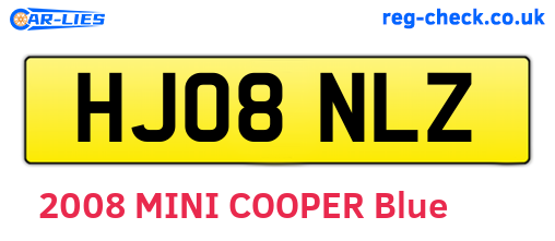HJ08NLZ are the vehicle registration plates.