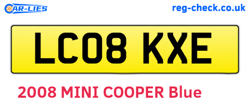 LC08KXE are the vehicle registration plates.