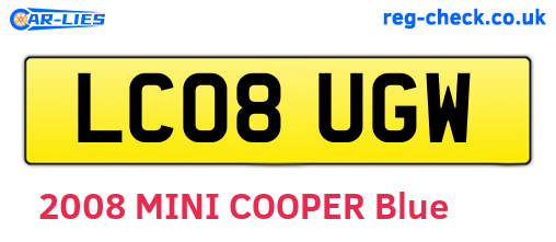 LC08UGW are the vehicle registration plates.