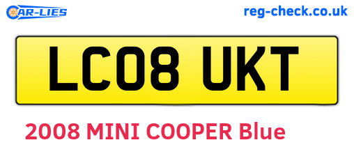 LC08UKT are the vehicle registration plates.