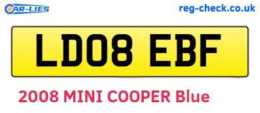 LD08EBF are the vehicle registration plates.
