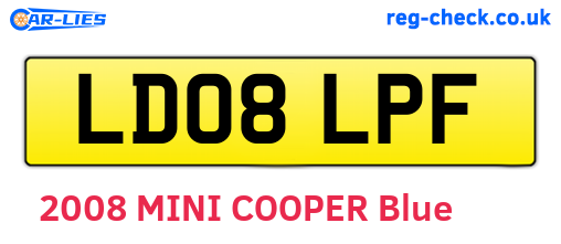 LD08LPF are the vehicle registration plates.
