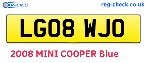 LG08WJO are the vehicle registration plates.