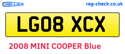 LG08XCX are the vehicle registration plates.